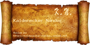Kaldenecker Nándor névjegykártya