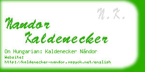 nandor kaldenecker business card