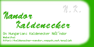 nandor kaldenecker business card